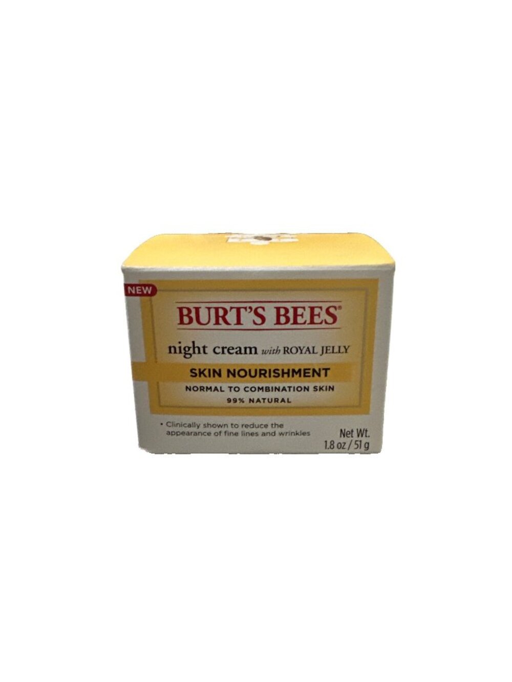 Burt's Bees Skin Nourishment Night Cream Royal Jelly 1.8oz Hydrating Moisturizer